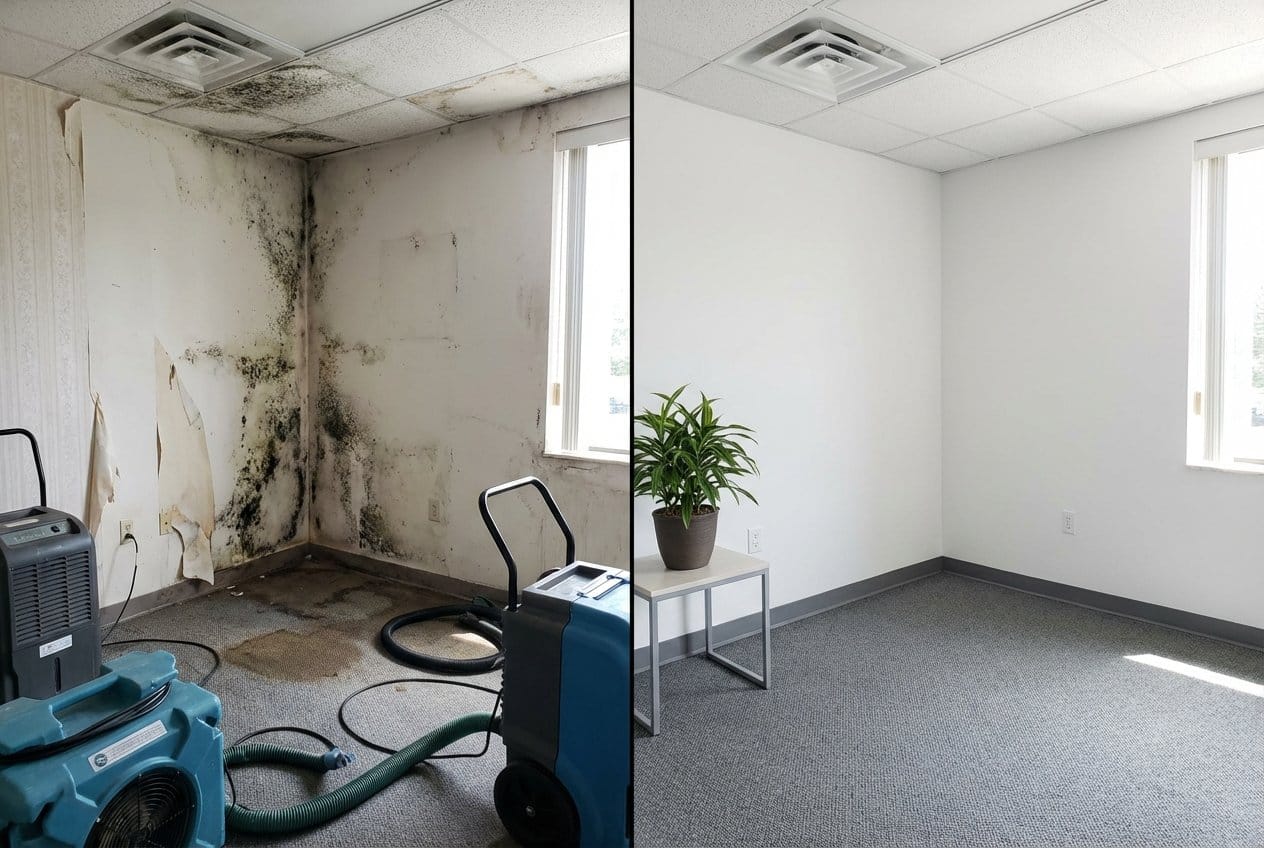 Mold Testing & Lab Reporting restoration β commercial office space of Tudor home in Garfield, NJ