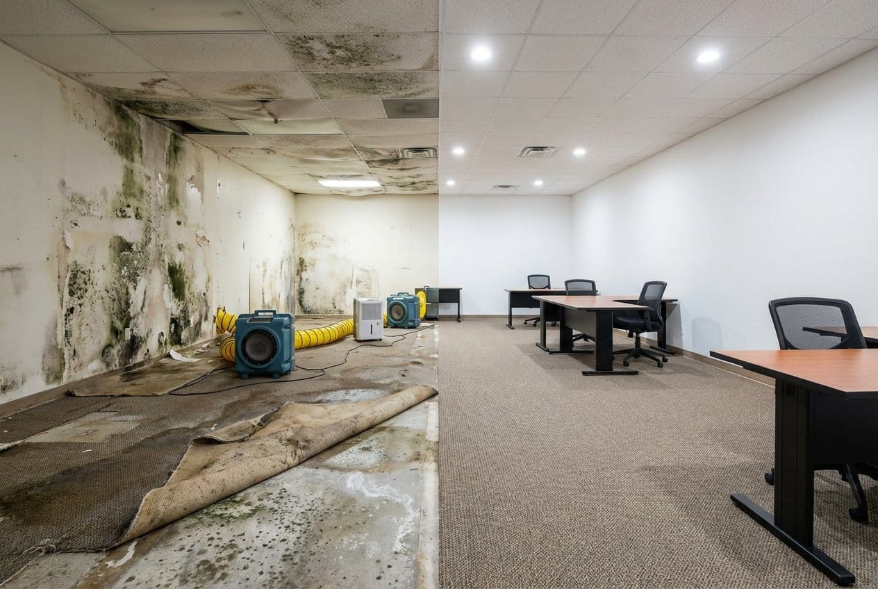 Bathroom & Kitchen Mold Removal restoration β commercial office space of commercial property in Garfield, NJ